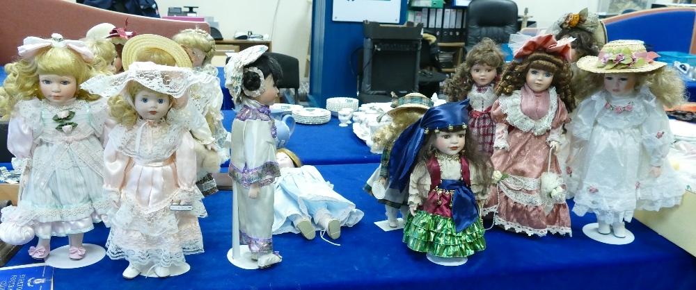 A large collection of Porcelain Display dolls: