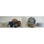 A collection of miniature Art pottery items: Including vases, bowls, Noritake dishes etc. (12)