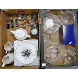 A mixed collection of items to include: glass bowls and jug, Roberston jam advertising figures, Wade