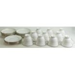 Waterford for Wedgwood Lismore Platinum patterned tea ware: to include 10 cups, 10 saucers, 5 x 15cm