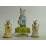 Scmid Musical Beatrix Potter figure: together with two Royal Doulton Angel DB196 Bunnykins figures(