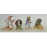 Royal Albert Beatrix Potter figures: Gentleman mouse made a bow, Mrs Rabbit & Peter, Diggory Diggory