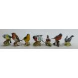 Beswick birds to include: Bullfinch 1042B, Robin 980B, Greenfinch 2105b, Robin 993B, Grey Wagtail