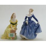 Royal Doulton figurines: Judith HN2278 and Fragrance Hn2334 (2)