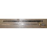 Imperial German Officers dress sword: in metal scabbard, length 97cm.