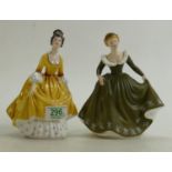 Royal Doulton figurines to include: Corale HN2307 and Geraldine HN2348 (2)