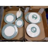 Royal Doulton Cascade patterned dinnerware to include: tureens, dinner plates, side plates, gravy
