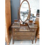 1930's oak dressing table: with mirror
