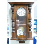 Early 20th Century Vienna walnut wallclock: