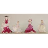 Coalport Small Lady figures In Love & Poppy: together with Royal Doulton Fair Lady HN3216 and