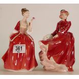 Royal Doulton Lady figures Flower of Love HN3970 and Louise HN3207(2):