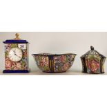 A collection of Masons Decoupage Patterned items to include: Mantle Clack,
