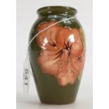 Moorcroft Hibiscus on Green Ground small vase: height 11cm