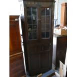 Oak Priory Style Corner Cupboard: 182cm height x 75cm width