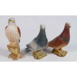 Beswick brown and grey pigeon 1st version; together with a Kestrel.
