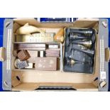 A mixed collection of items to include: wooden lidded boxes,