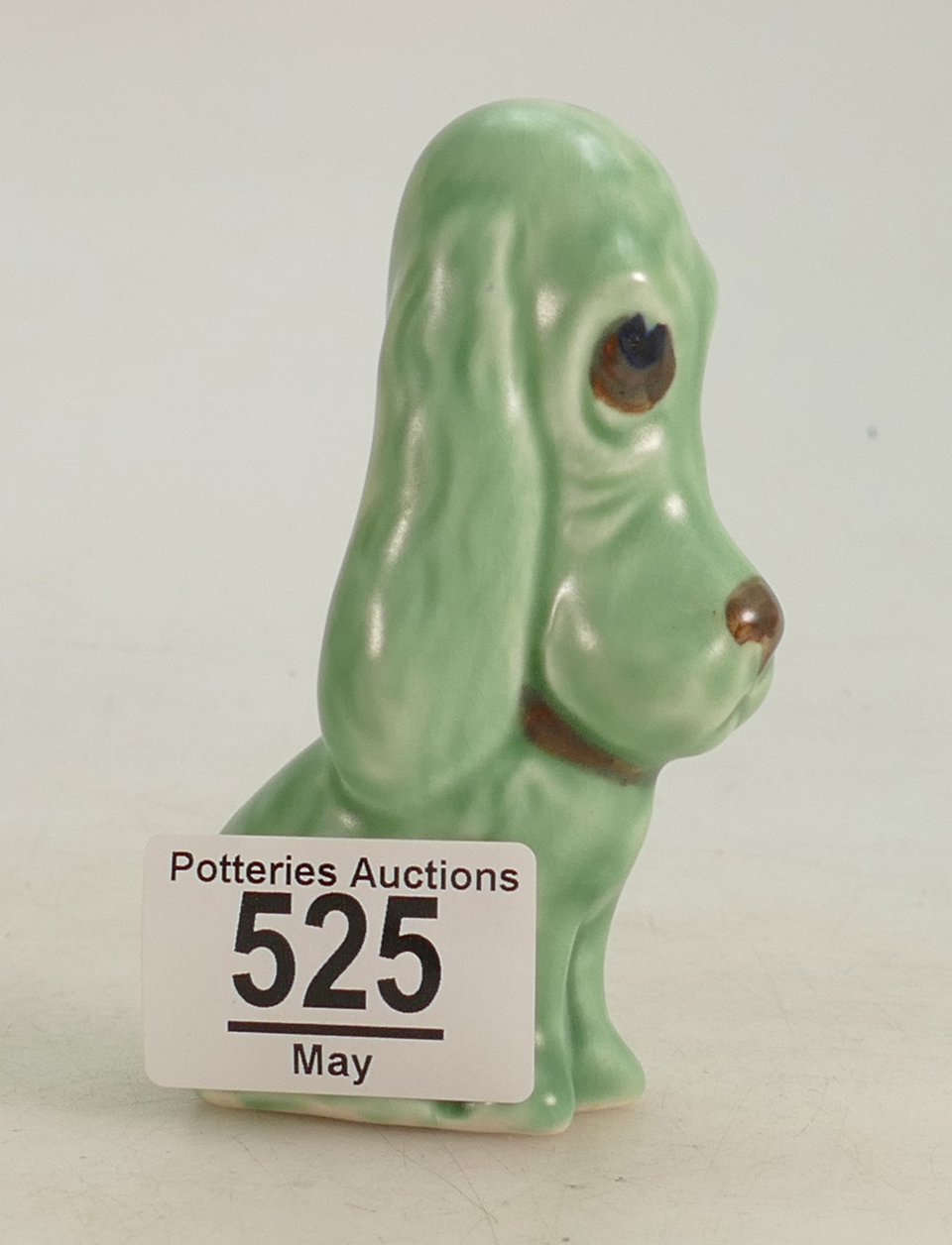 Sylvac Green Art Deco Sad Sam Dog figure,