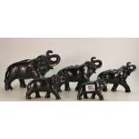 Sylvac Black Art Deco Elephant figures, 768, 815,769,