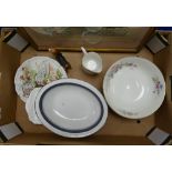 A mixed collection of items to include: large Royal Doulton Arcadian patterned fruit bowl,