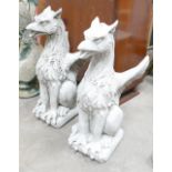 Garden Ornament in the form of Large Chaired Gargoyles,