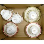 A collection of Minton Crested Cup and saucers sets together with similar Aragon patterned items
