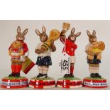 Royal Doulton Bunnykins figures Winners Trophy DB409, Mascot 66 DB408,