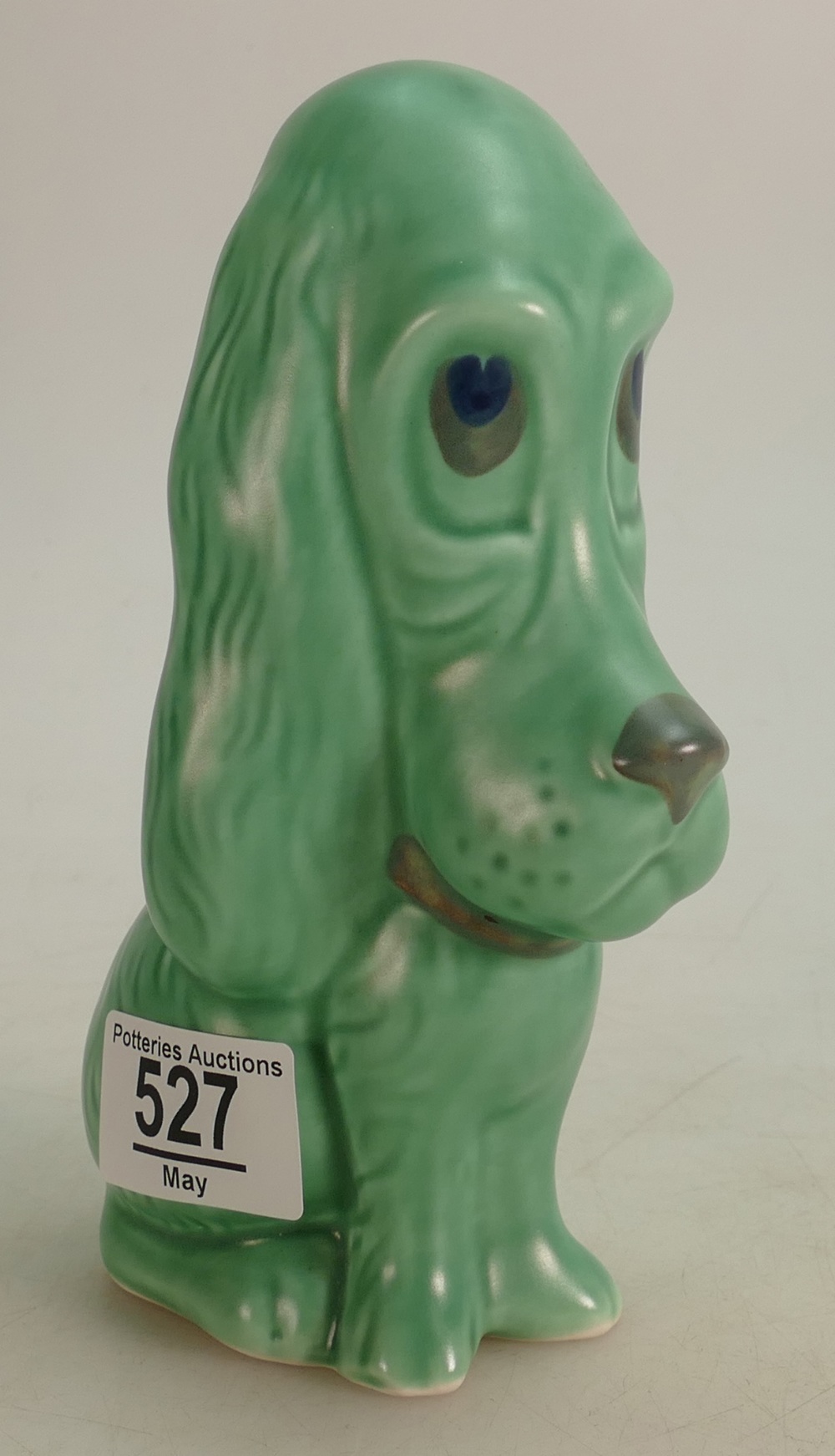 Sylvac Green Art Deco Sad Sam Dog figure 2951,