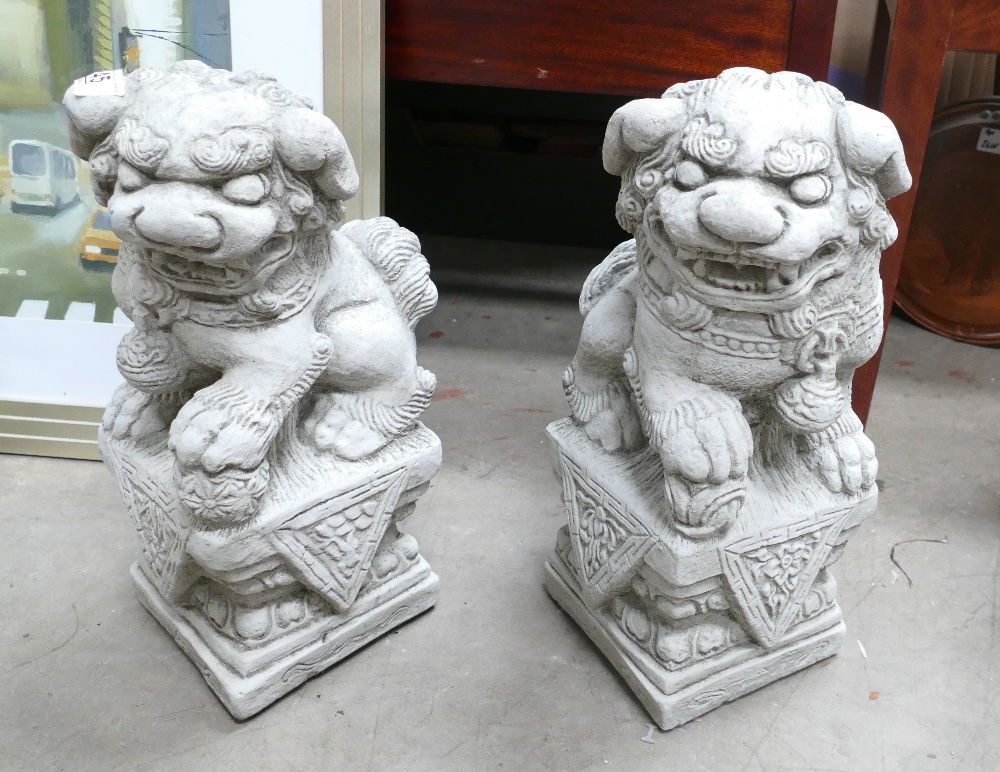 Garden Ornament in the form of Dogs of Foo,