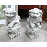 Garden Ornament in the form of Dogs of Foo,