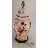 Masons Red Mandalay Patterned Large Lamp Base: height to fitting 39.