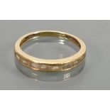 15ct gold half eternity ring: size m, 1.8 grams.