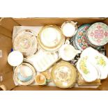 A mixed collection of ceramics to include: Tuscan and similar gild decorated tea ware,