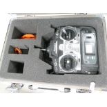 Hard cased Futaba T6EXAP remote control flight deck: