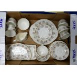 A collection of Minton Sprint Bouquet Tea ware to include: cake plates, side plates, cups ,