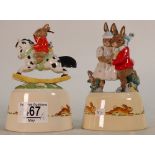 Royal Doulton Bunnykins musical figures Hold Tight and Winter Waltz(2)