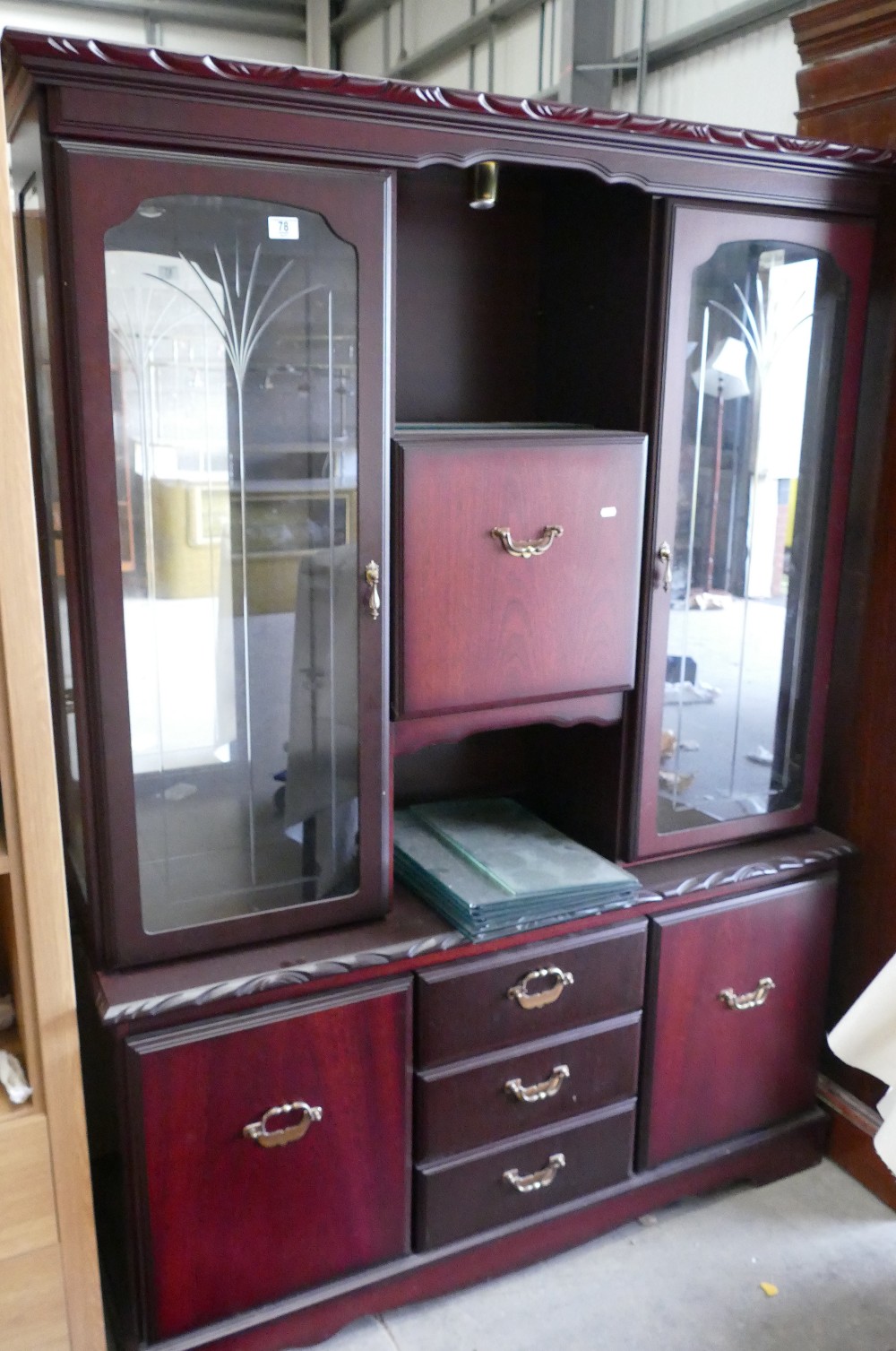 Modern Mahogany Glazed display Cabinet: