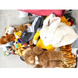 A large collection of modern cuddly toys: