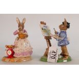 Royal Doulton Bunnykins figures Hobbies figures Budding Artist DB501 and Cupcakes DB500(2):