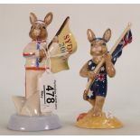 Royal Doulton Bunnykins figures Federation DB224 & England Athlete Sydney 2000 DB216,