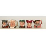 Royal Doulton miniature character jugs: Cardinal , Falstaff D6518,