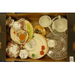 A mixed collection of items to include: Wilkinson & Burleigh hand decorated plates,