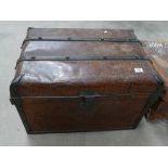 Faux Croc Decorated Tin Trunk: width 70cm,