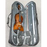 Modern Violin in case with bow: The Stentor Graduate label inside, length at back 37cm, overall 59.