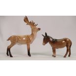 Beswick Stag 981 & Donkey( restuck leg )