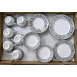 Royal Doulton Baronet Patterned Part Tea Set: with matching finger bowls