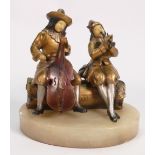 Art Deco Cold Painted Bronze figure of Musicians:height 24cm