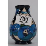 Moorcroft Rennie Rose Blue Vase: designed by Rachel Bishop,