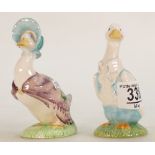Beswick Beatrix Potter Figures Mr Drake Puddle Duck & Jemima Puddleduck: both BP3b(2)