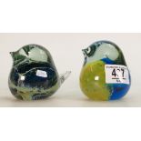 Mid Century Medina Art Glass Figures to include: two Robin Type Birds,