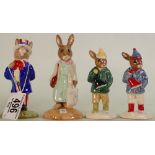 Royal Doulton Bunnykins figures Uncle Sam DB50, Boy Skater DB152,